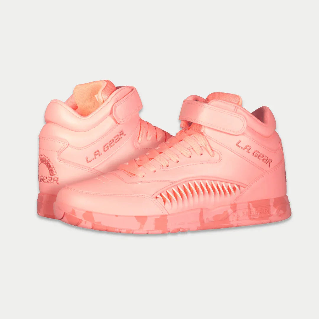 Women's Flame Hightop Sneakers in Neon Peach Glow