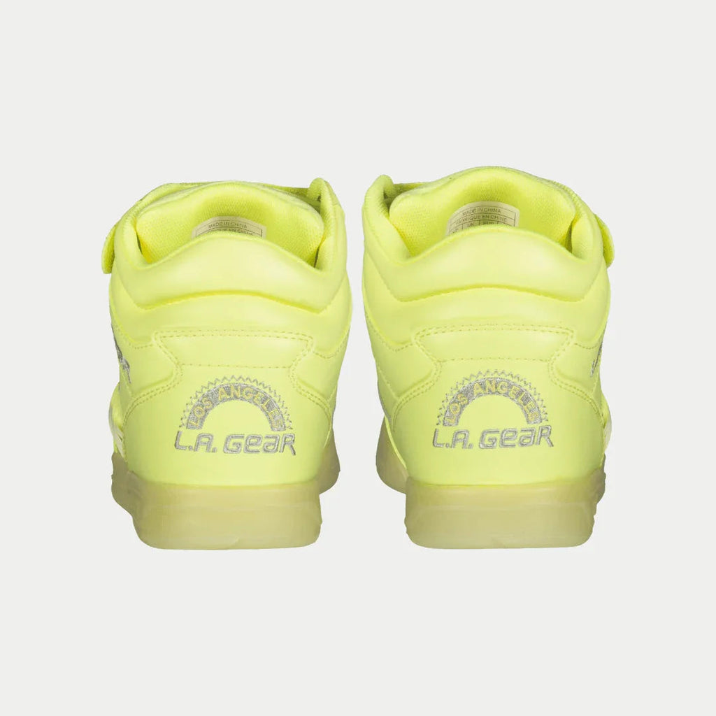 Flame Hightop Glow-in-the-Dark Sneakers in Neon Yellow