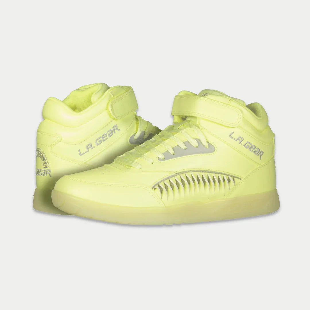 Flame Hightop Glow-in-the-Dark Sneakers in Neon Yellow