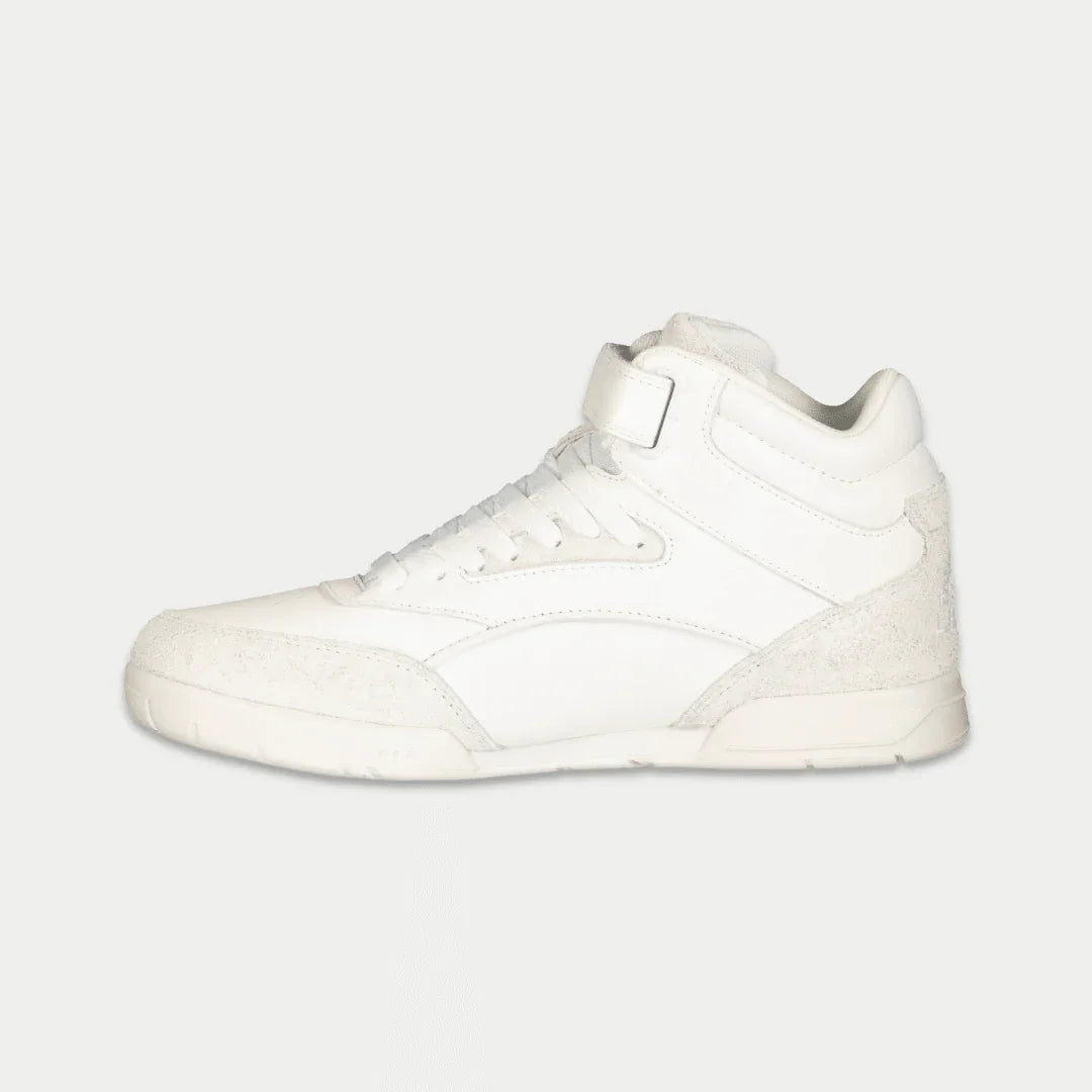 Women's Flame Retro SharkFin High-Top Sneakers in White