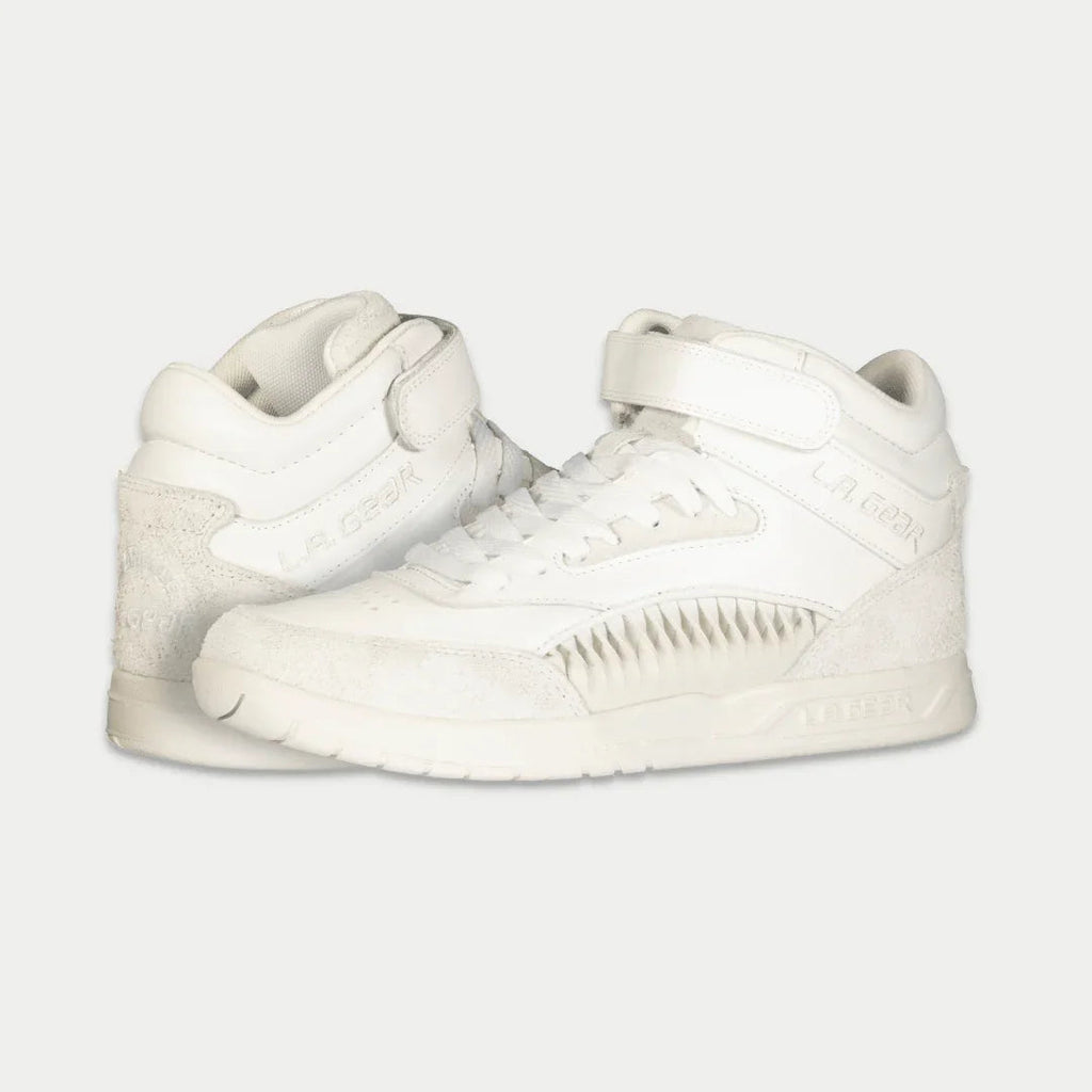 Women's Flame Retro SharkFin High-Top Sneakers in White