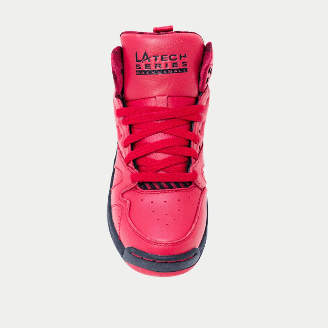 LA Tech Light-Up Hightop Sneakers in Red and Black Retro Style