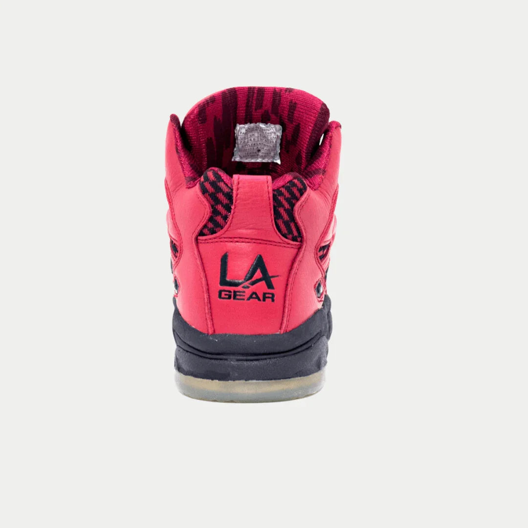 LA Tech Light-Up Hightop Sneakers in Red and Black Retro Style