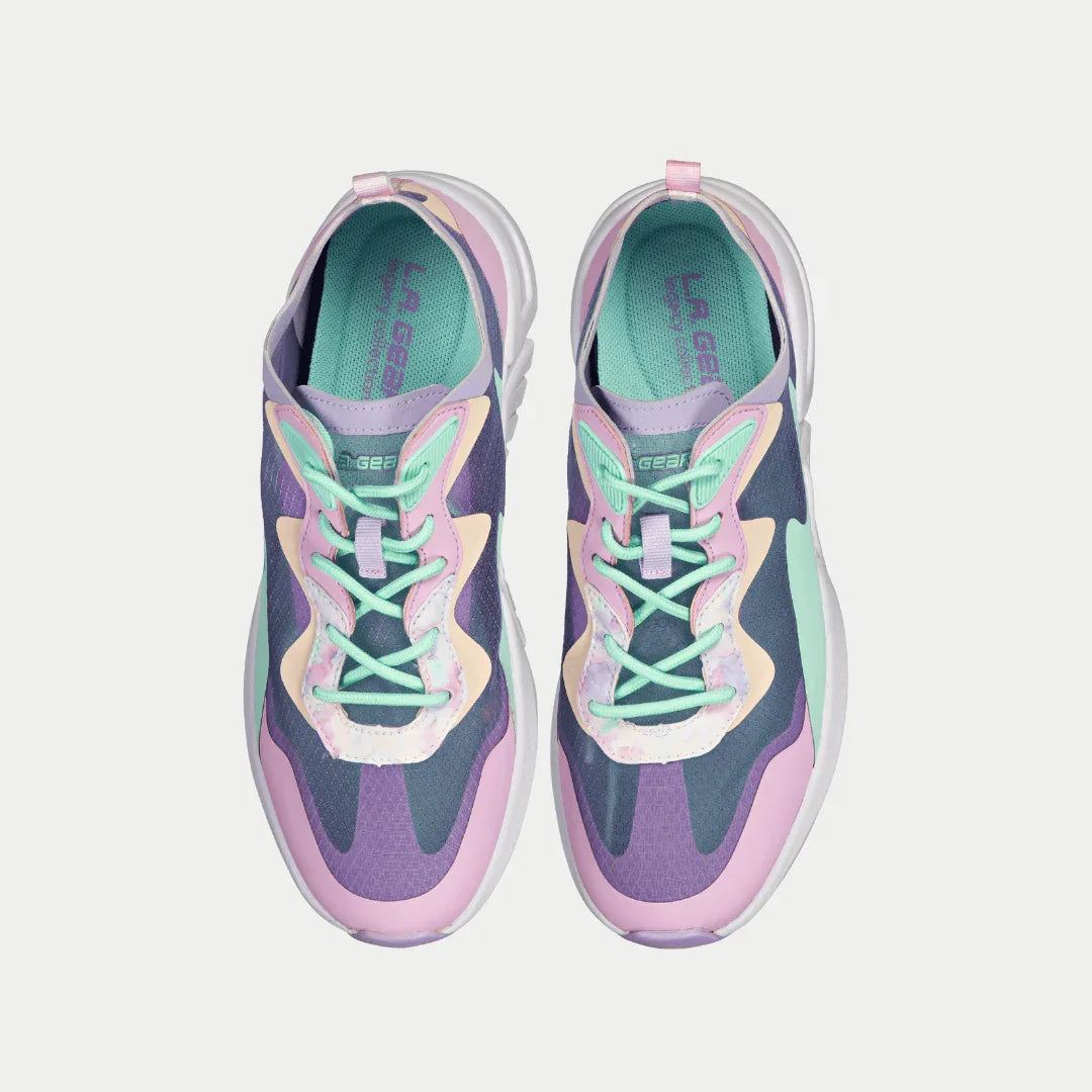 Women's Mid-City Lowtop Sneakers in Lavender and Pink