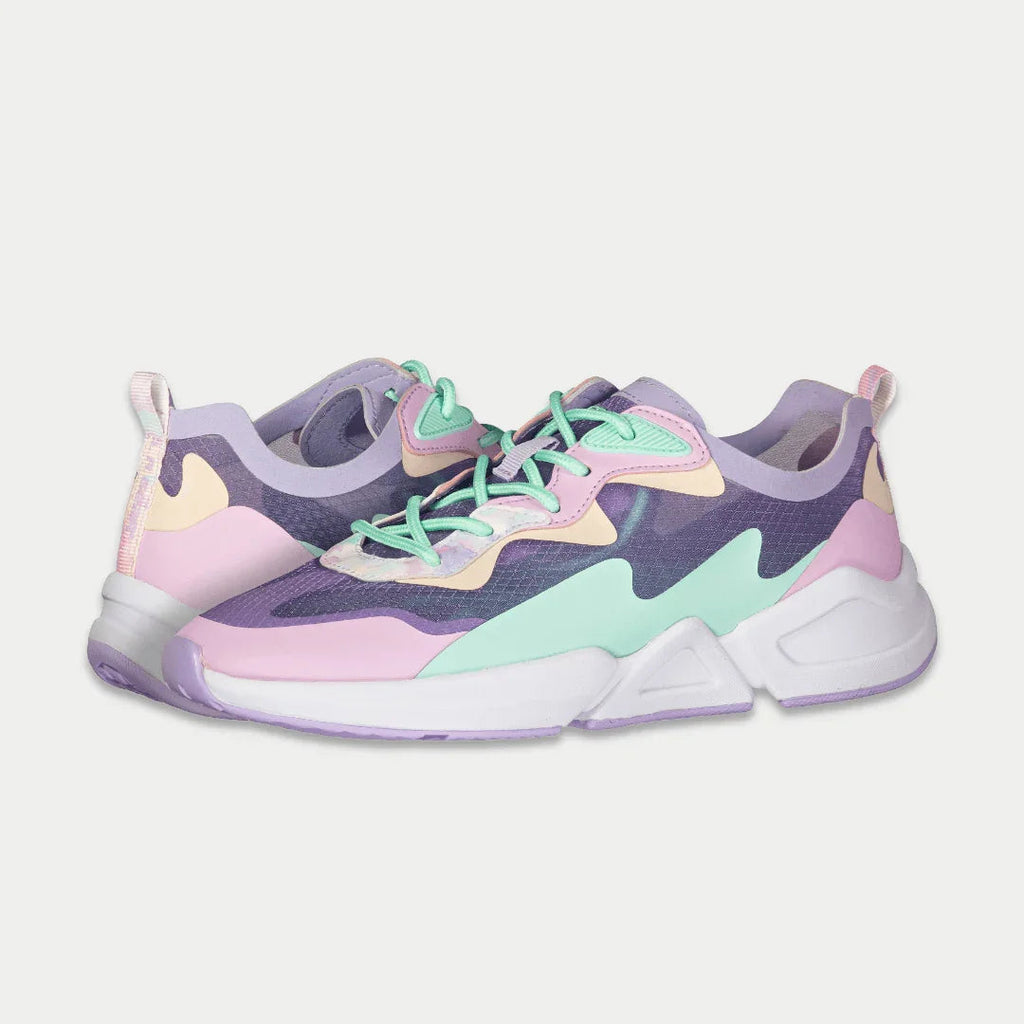 Women's Mid-City Lowtop Sneakers in Lavender and Pink