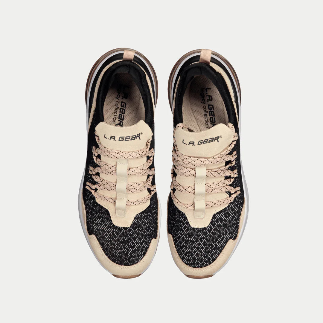 Runyon Women's Lowtop Sneakers in Black and Pink