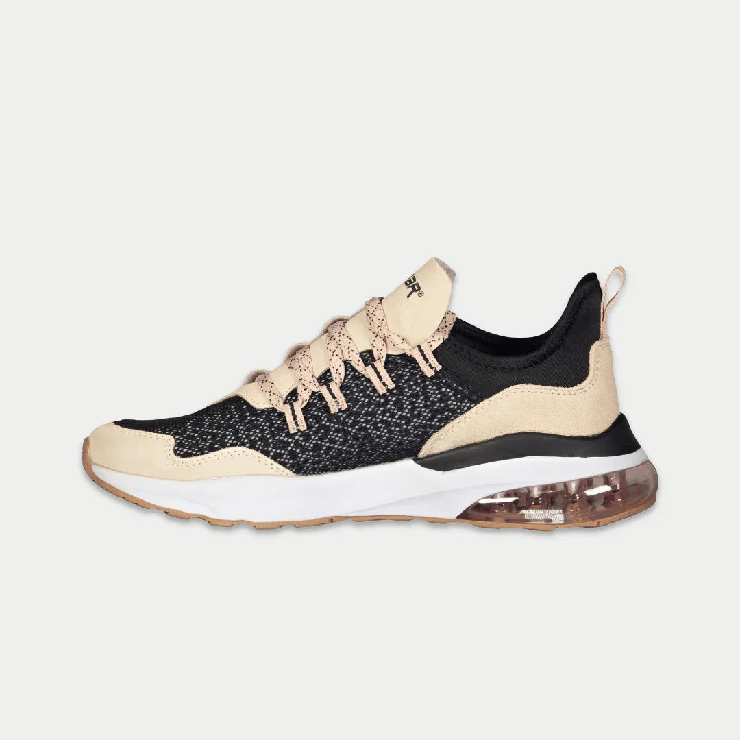 Runyon Women's Lowtop Sneakers in Black and Pink