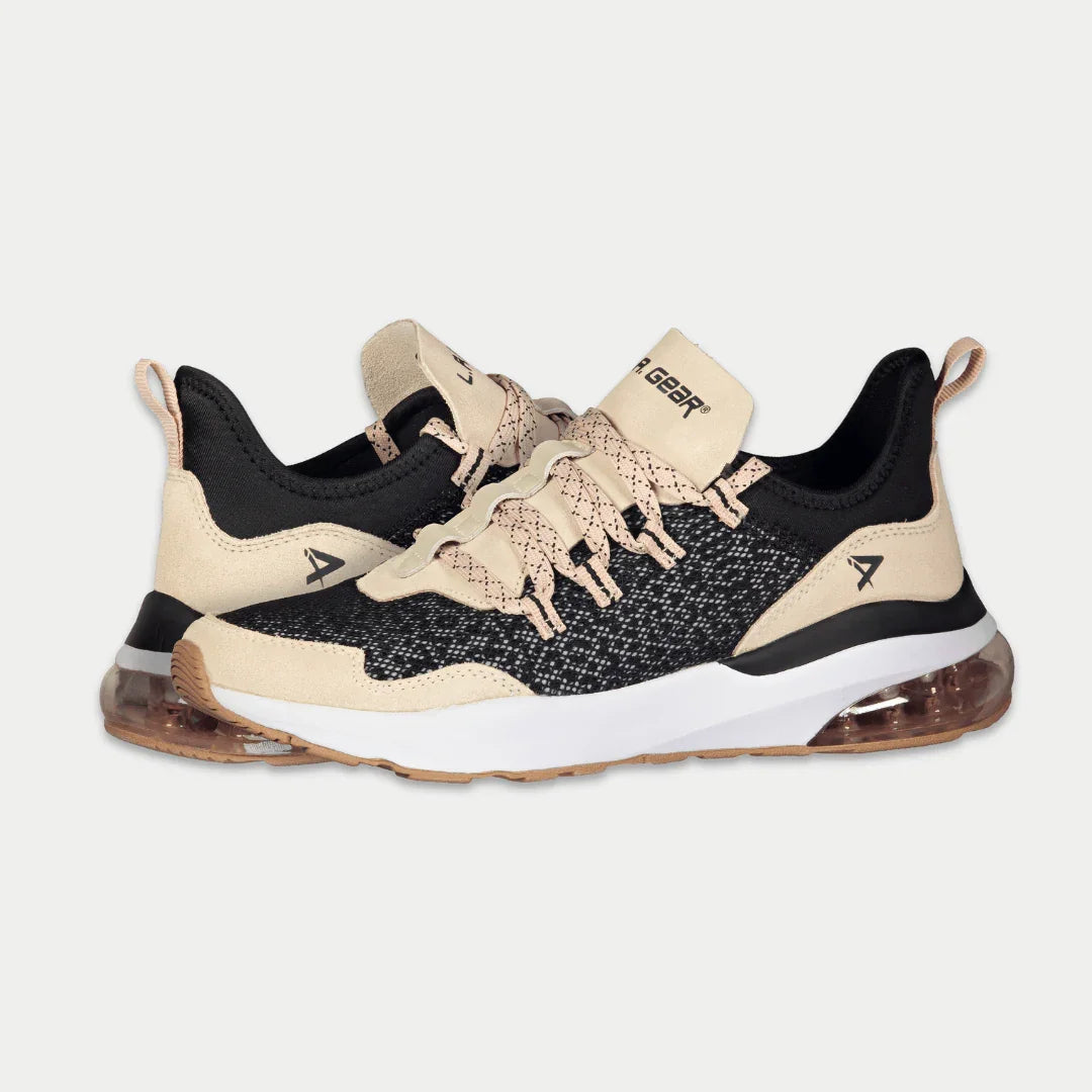 Runyon Women's Lowtop Sneakers in Black and Pink