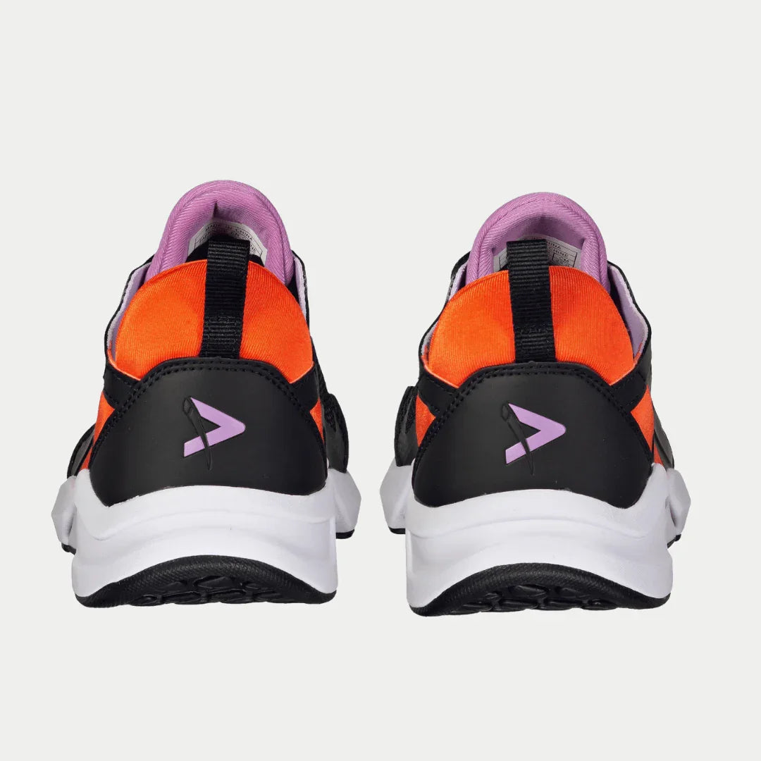 Women’s Tarzana Lowtop Sneakers in Black and Orange Geometric