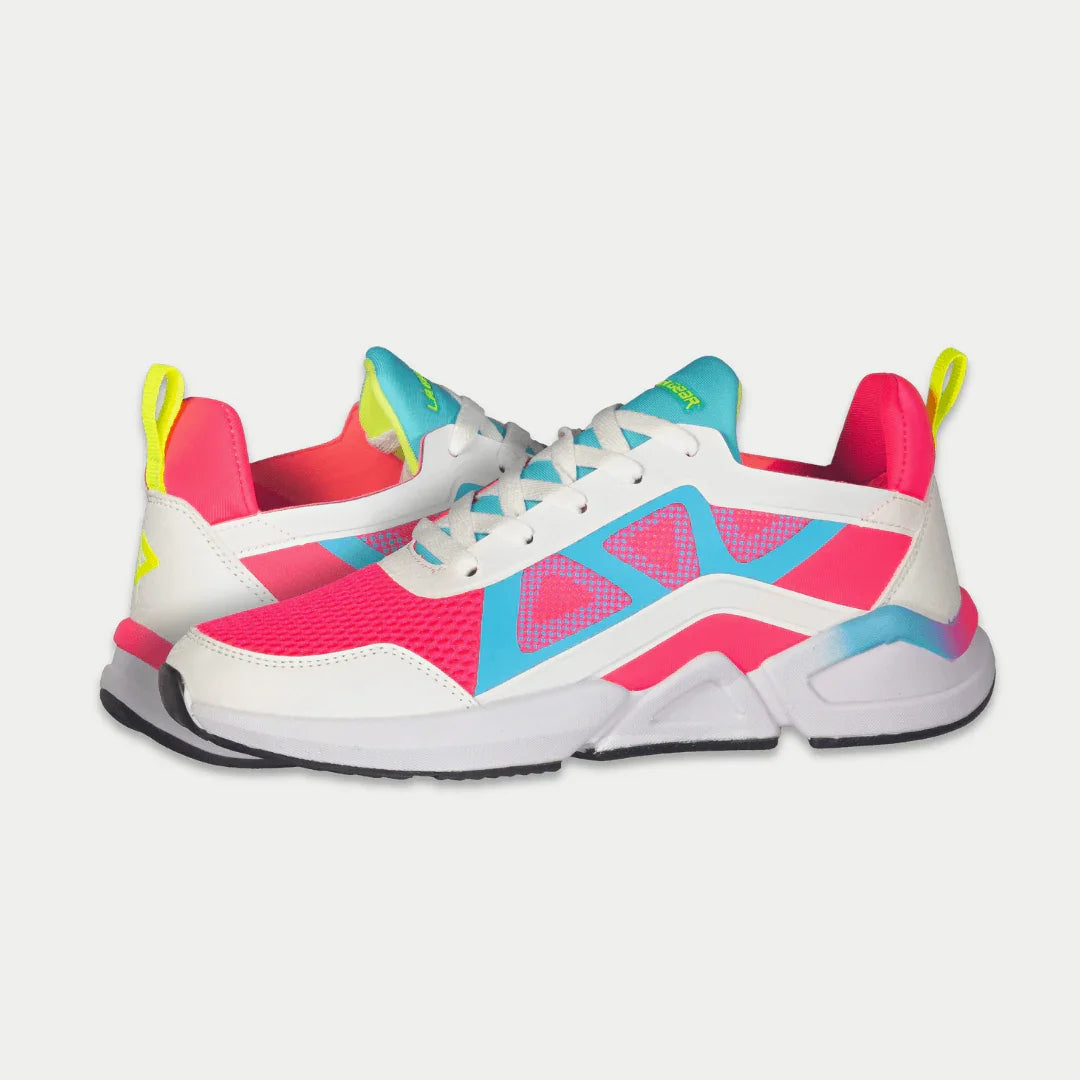 Women's Tarzana Lowtop Sneakers in White x Pink Geometric Print
