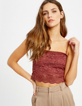 Close up of a lace bralette with removable straps by Boutique 23