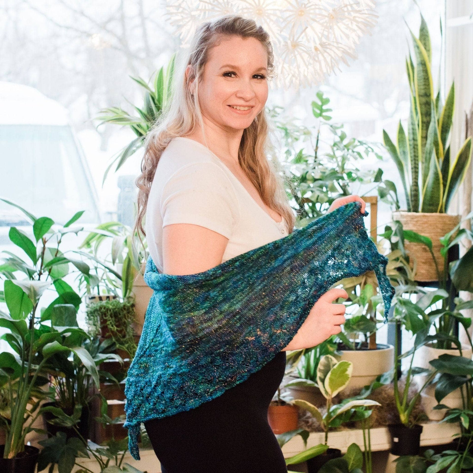 Lace Weight Silk Shawl Knitting Pattern - Romantic Bohemian Style