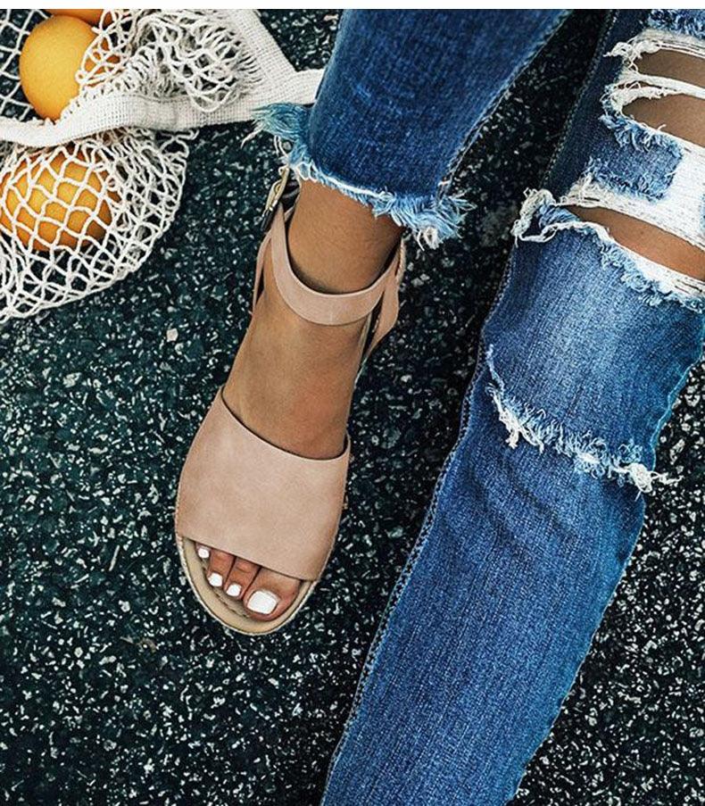 Women's Leopard Print Platform Sandals High Heel Summer Slides