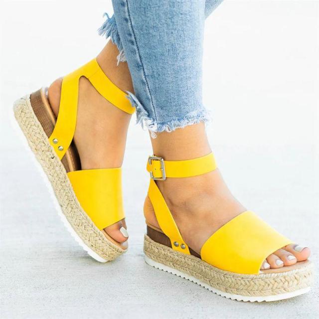 Women's Leopard Print Platform Sandals High Heel Summer Slides