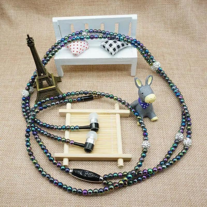 Luxury Pearl Stereo Earphone Necklace with Mic for Everyday Wear