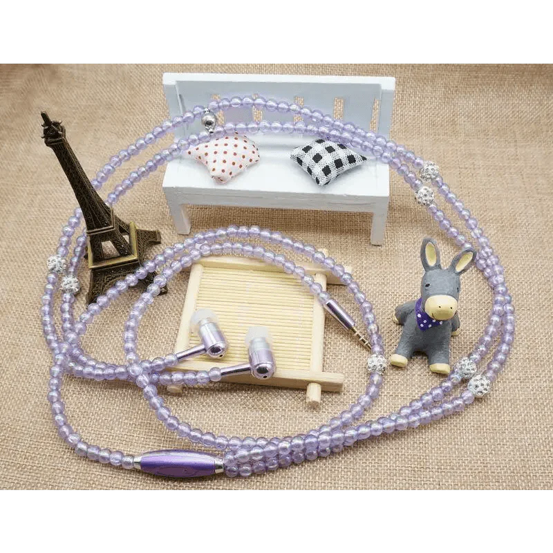 Luxury Pearl Stereo Earphone Necklace with Mic for Everyday Wear