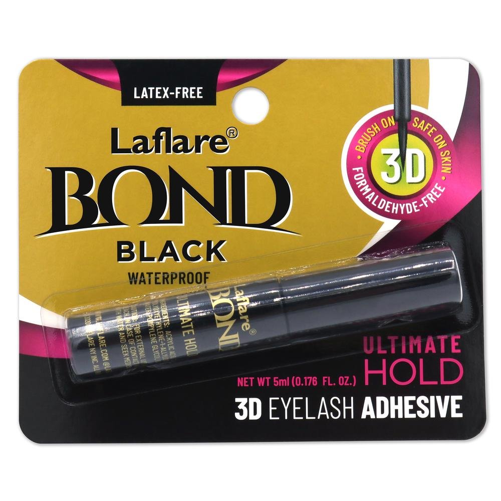 A 5ml bottle of La Flare Bond 3D Eyelash Adhesive with a brush-on applicator.