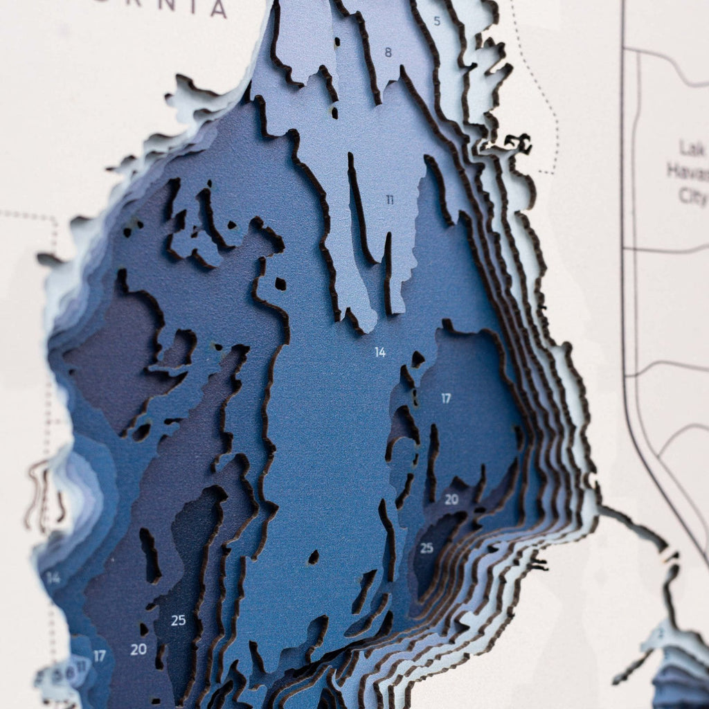 Lake Havasu Wooden Wall Map Coastal Nautical Decor