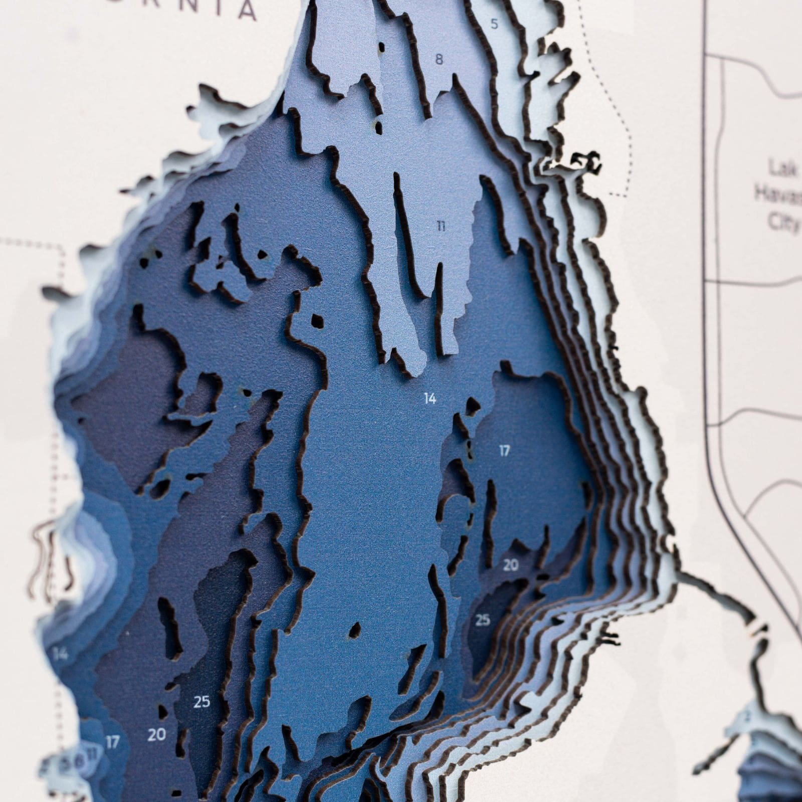 Lake Havasu Wooden Wall Map Coastal Nautical Decor