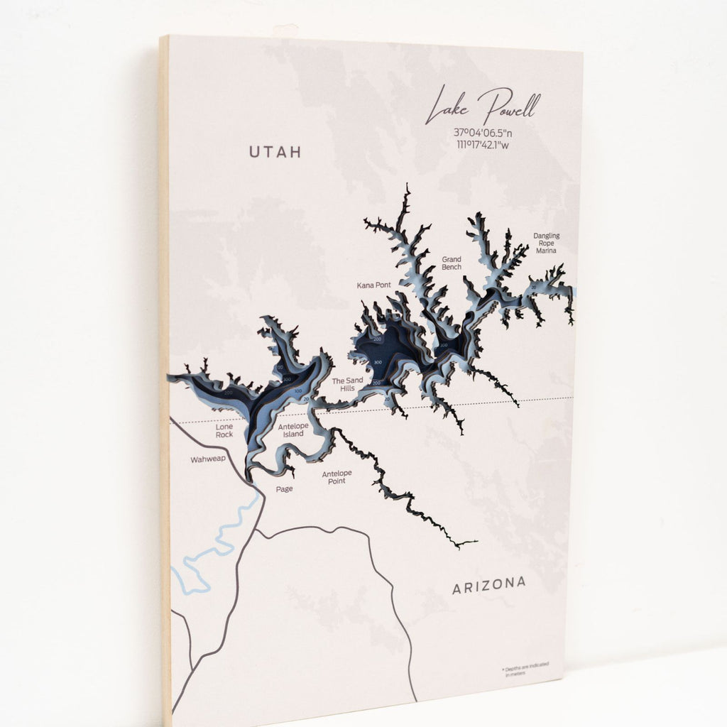 High-quality wooden wall art featuring the landscape of Lake Powell
