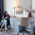 36 Inch Ivory Adjustable Table Lamp
