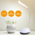 White minimalist LED desk lamp with adjustable neck.