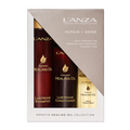 L'ANZA Keratin Healing Oil Trio Kit bottles featuring professional hair healing formula