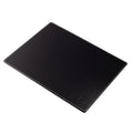 Black EMF protection laptop pad with white stitched edges and embossed logo.