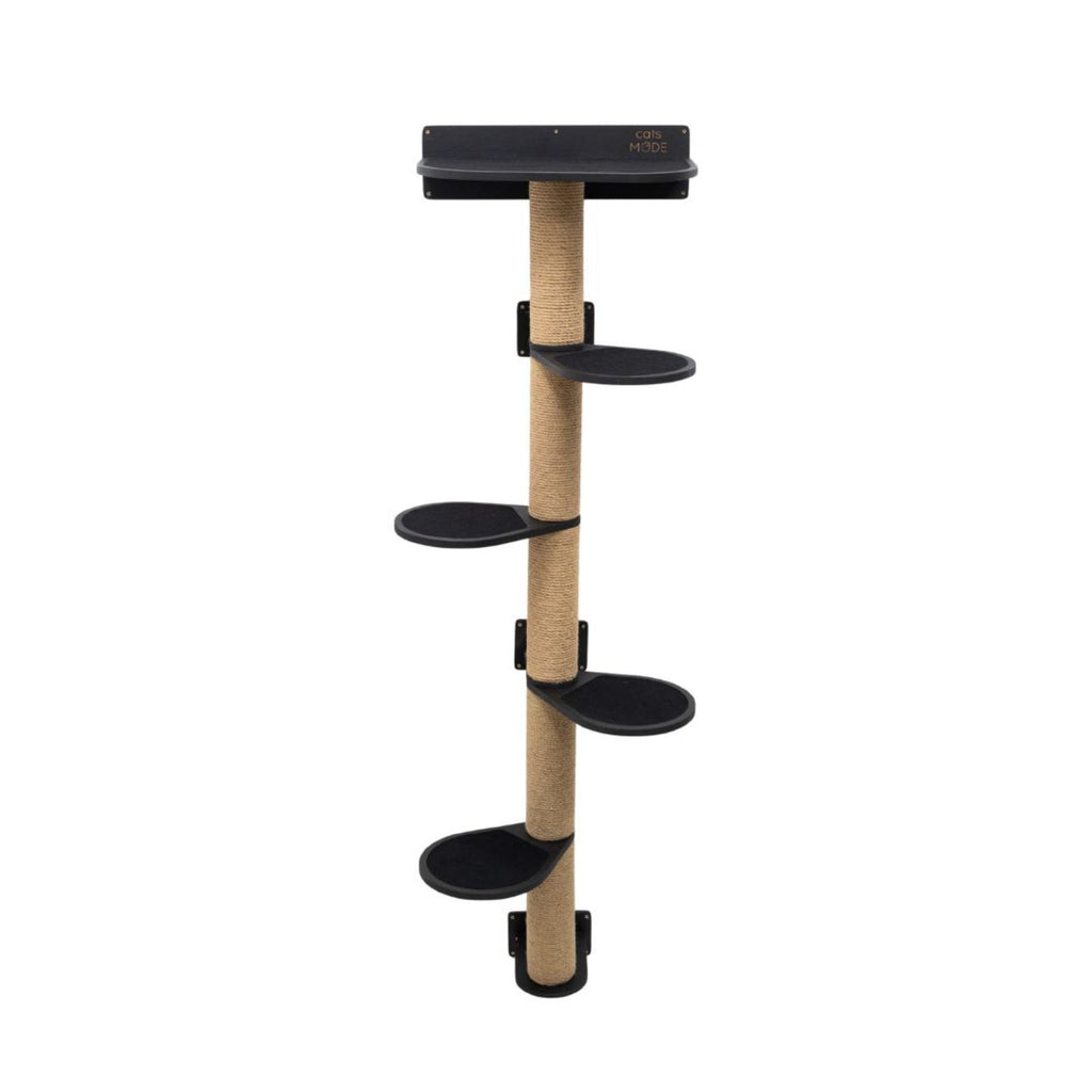 Large Black Cat Tree Multi-Level Climbing Tower with Sisal Scratchers
