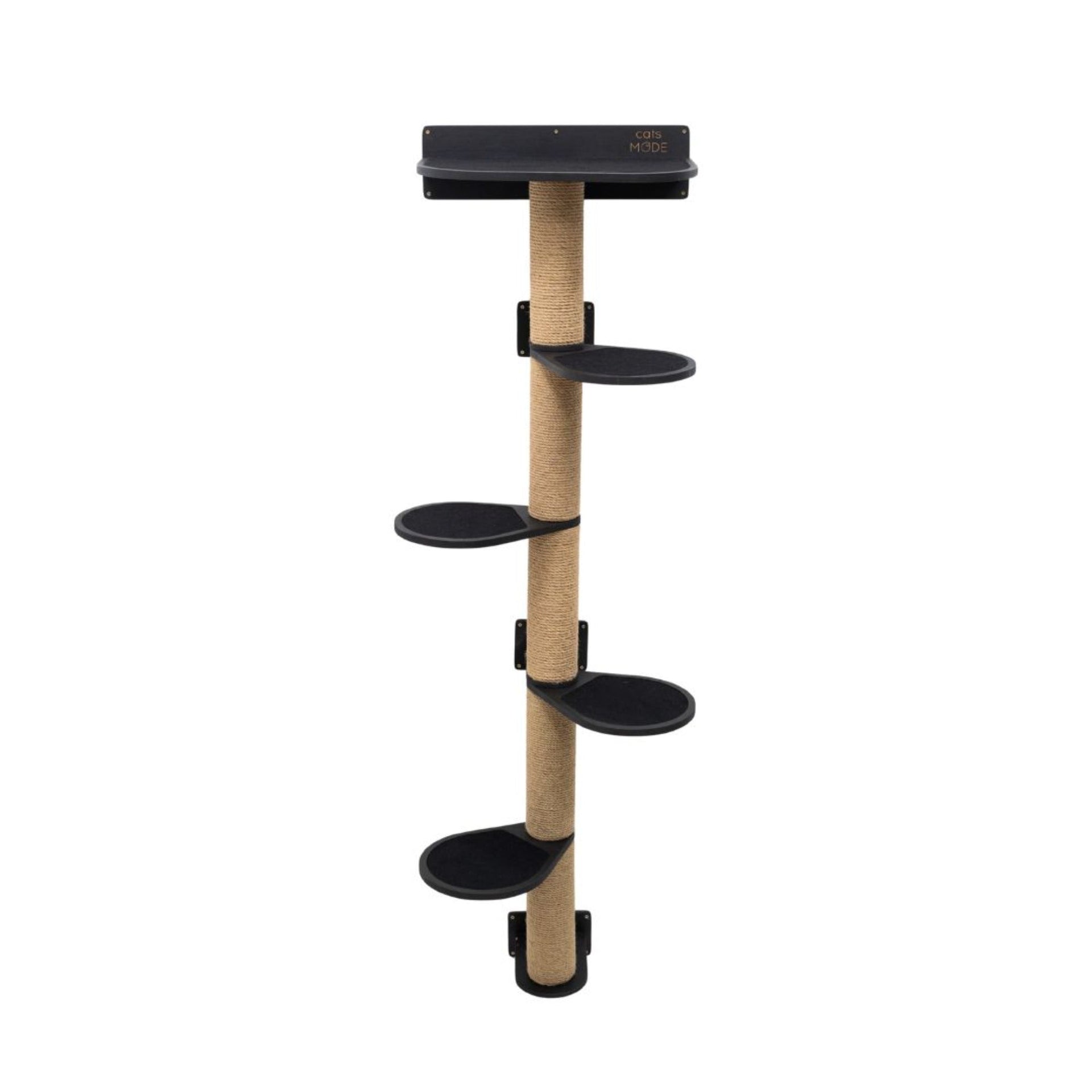 Large Black Cat Tree Multi-Level Climbing Tower with Sisal Scratchers