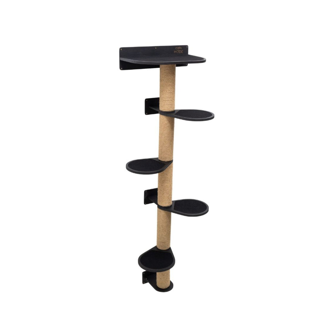 Large Black Cat Tree Multi-Level Climbing Tower with Sisal Scratchers
