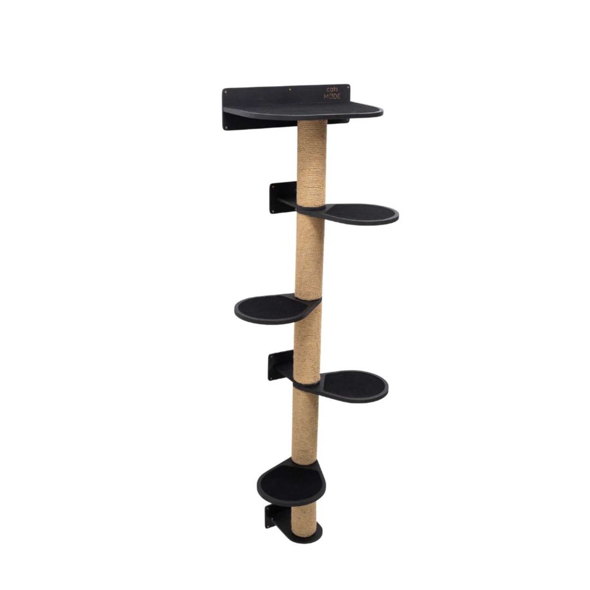Large Black Cat Tree Multi-Level Climbing Tower with Sisal Scratchers