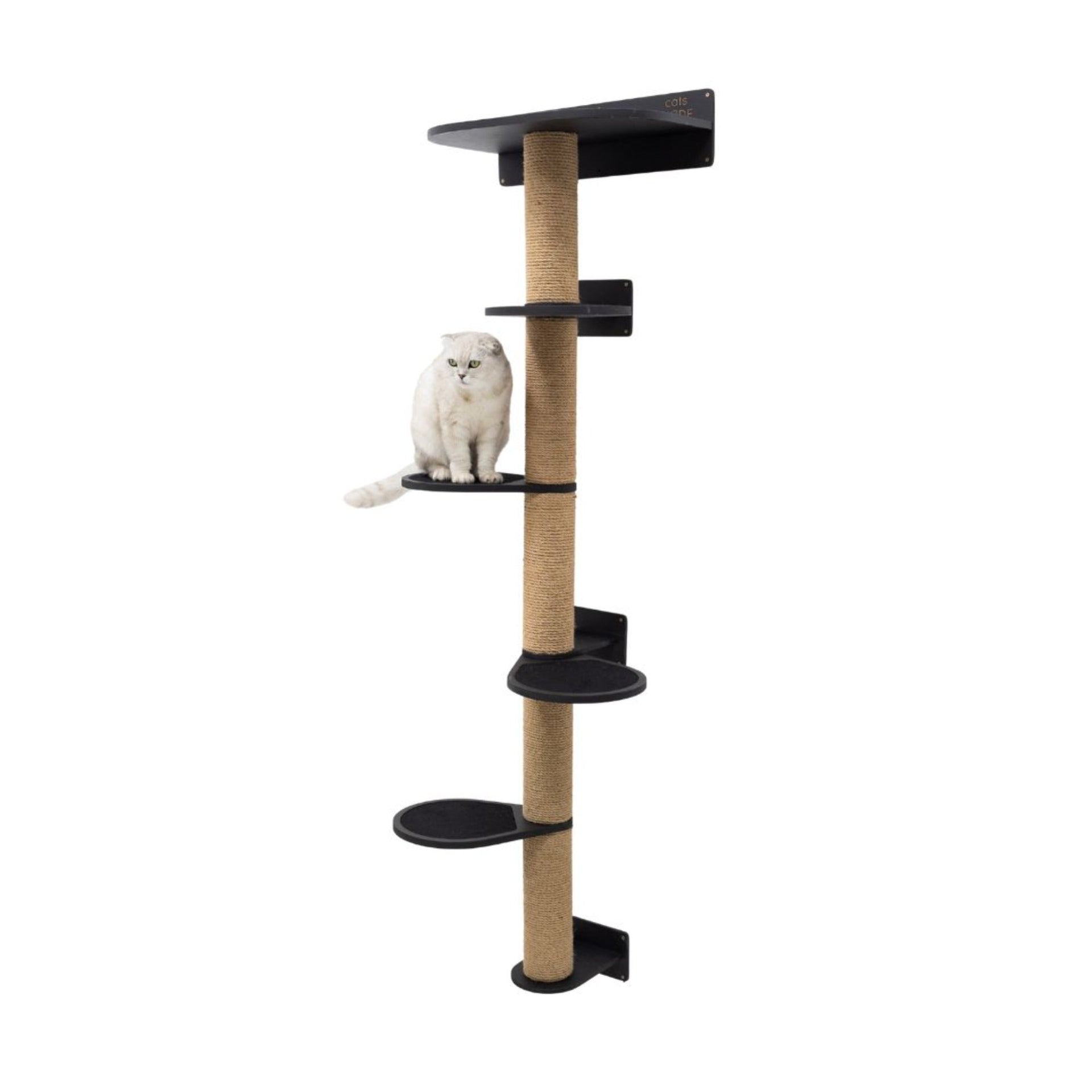 Large Black Cat Tree Multi-Level Climbing Tower with Sisal Scratchers