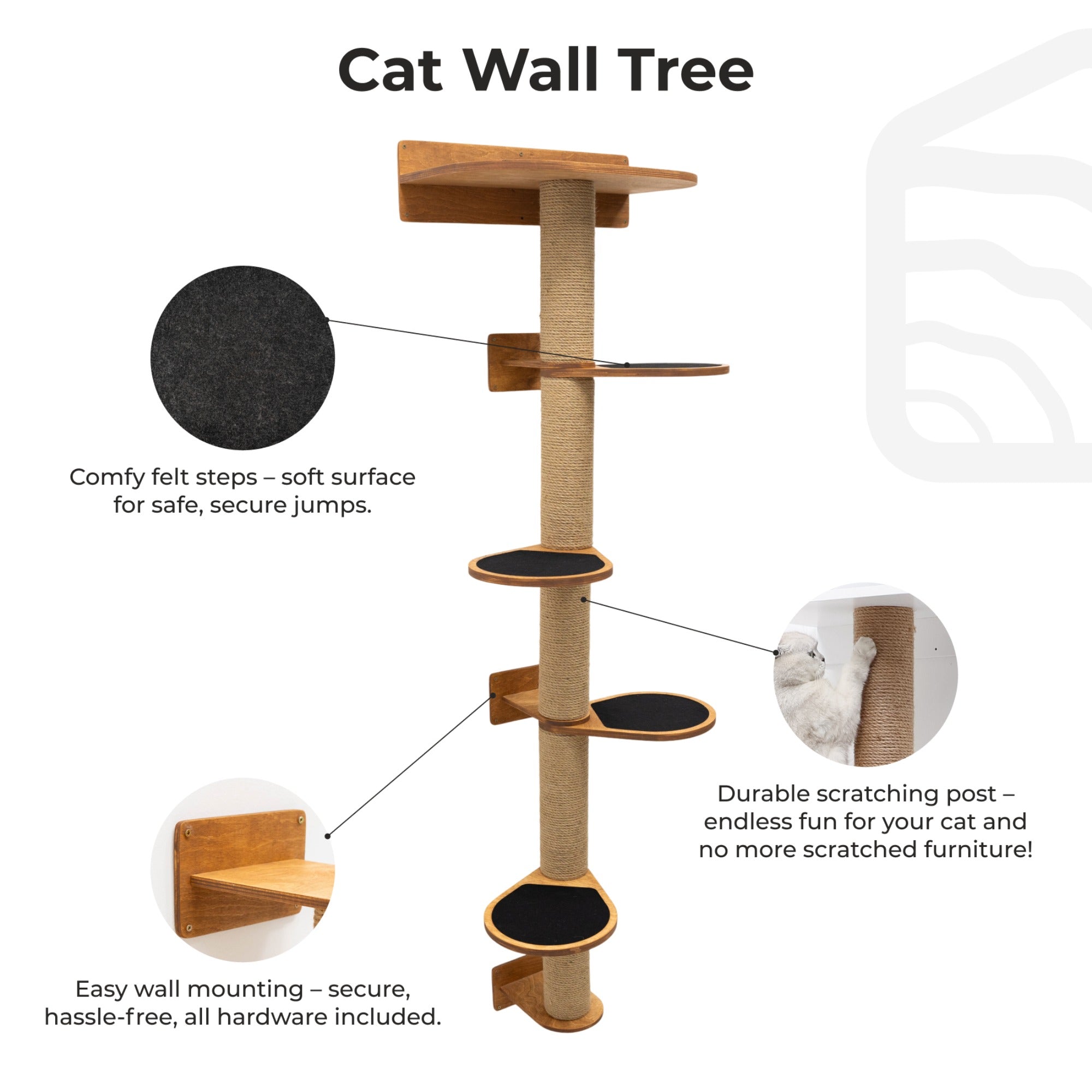 Large Multi-Level Cat Tree Tower with Sisal Scratching Post