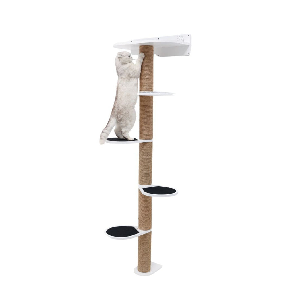 Large White Cat Tree - Sturdy Multi-Level Climbing Tower