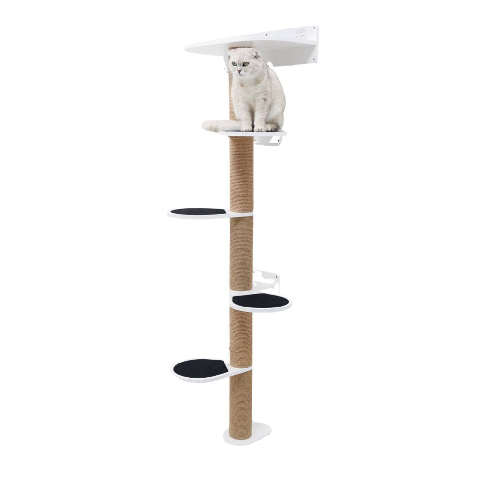 Large White Cat Tree - Sturdy Multi-Level Climbing Tower