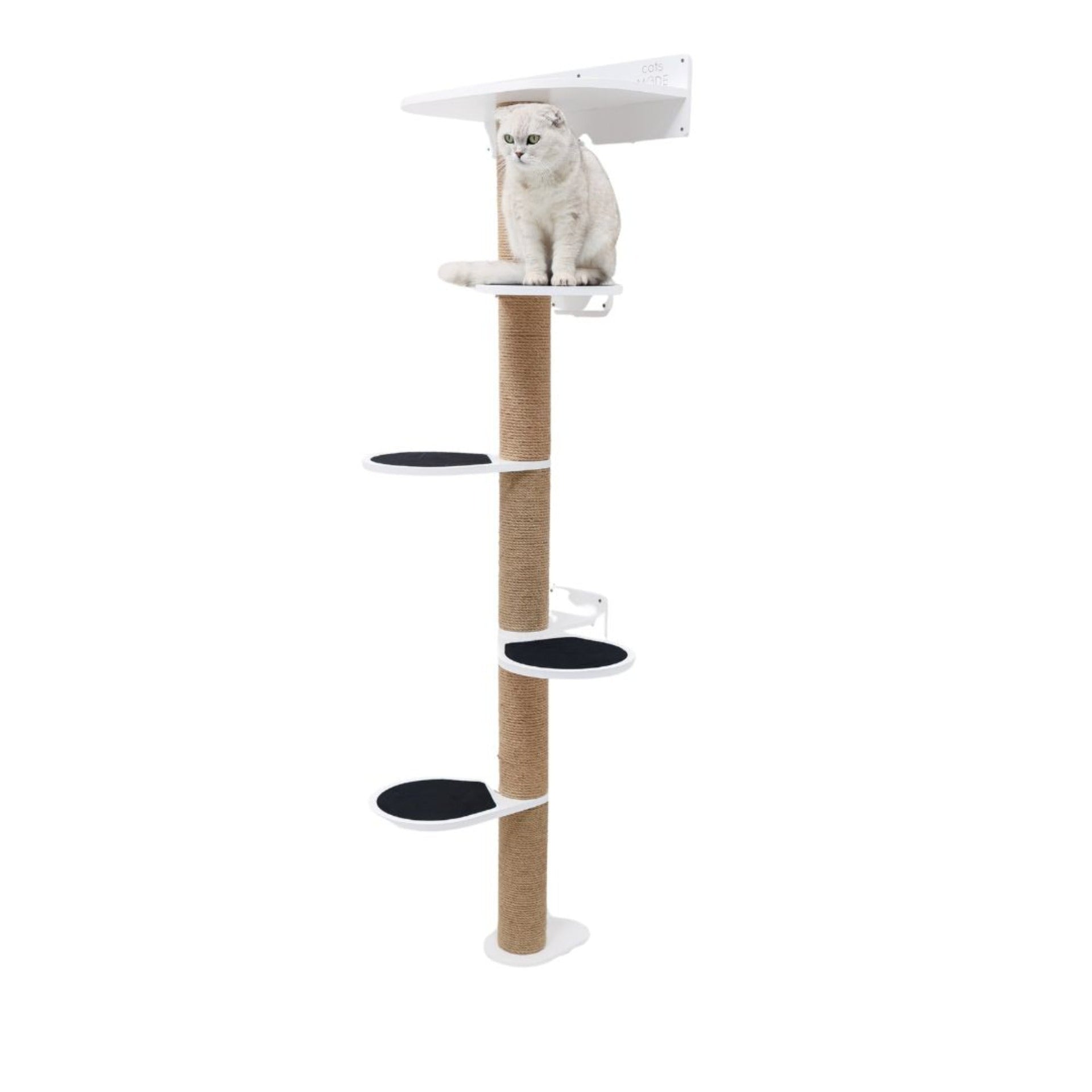 Large White Cat Tree - Sturdy Multi-Level Climbing Tower