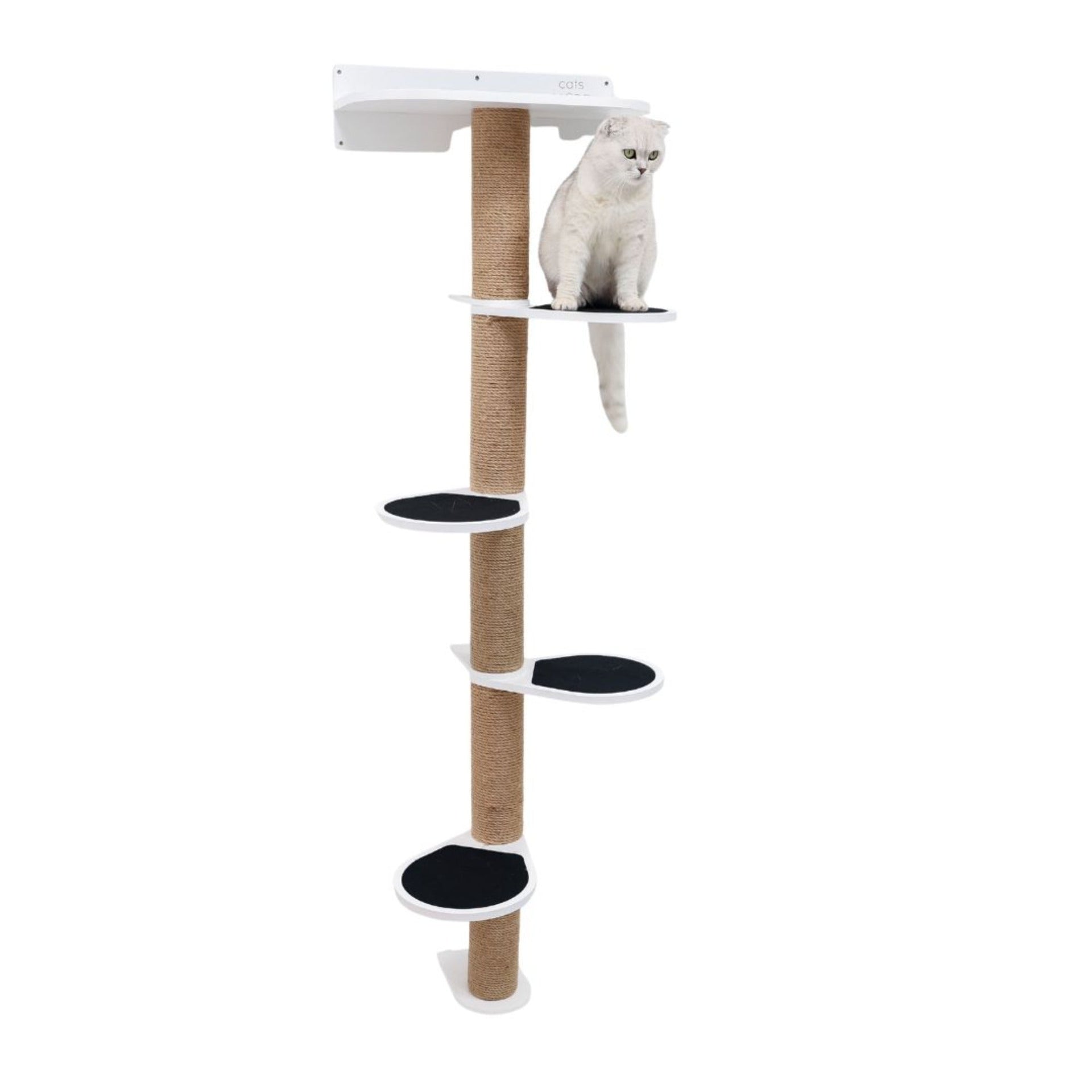 Large White Cat Tree - Sturdy Multi-Level Climbing Tower