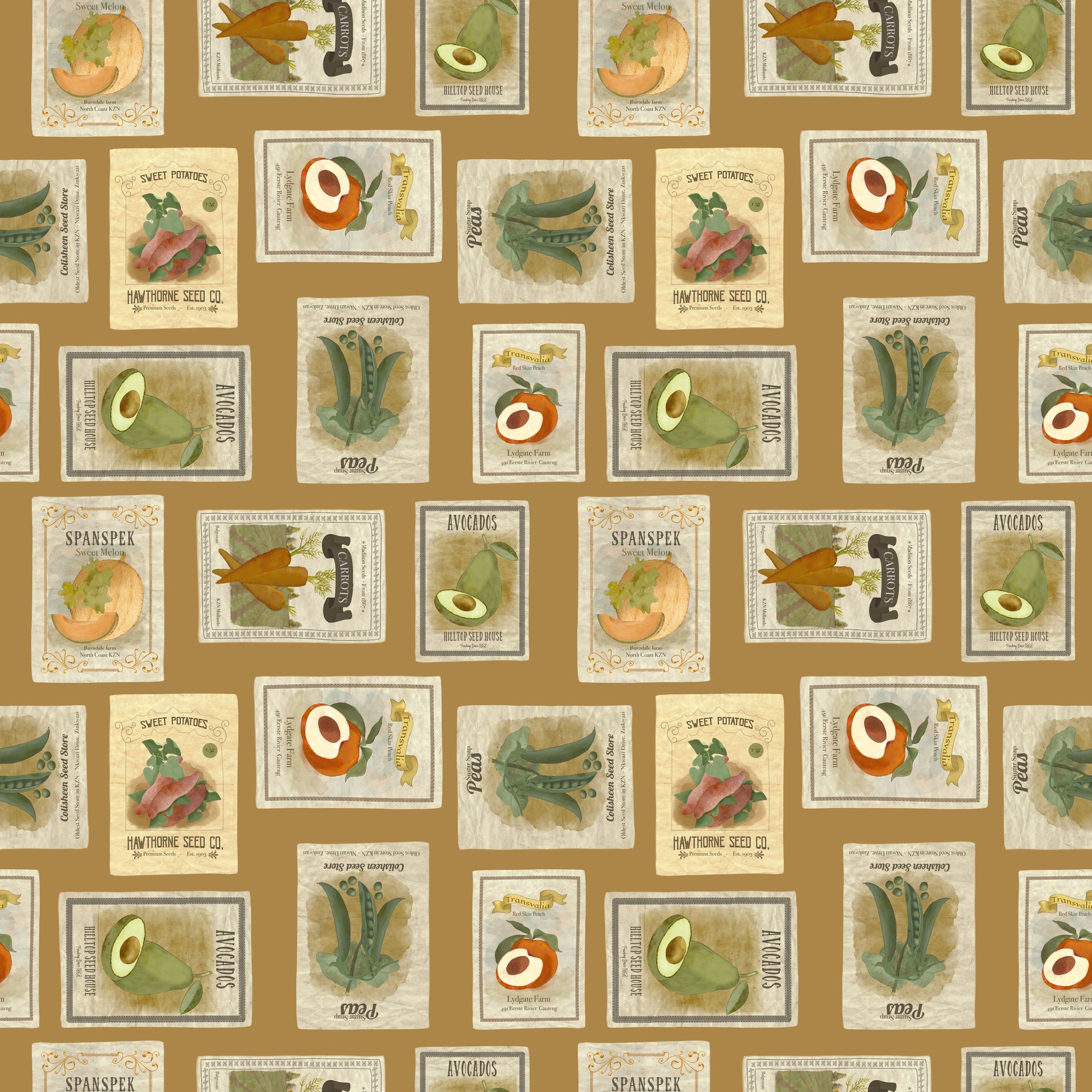 Martha Vintage Floral Wallpaper in Beige, Brown, and Green