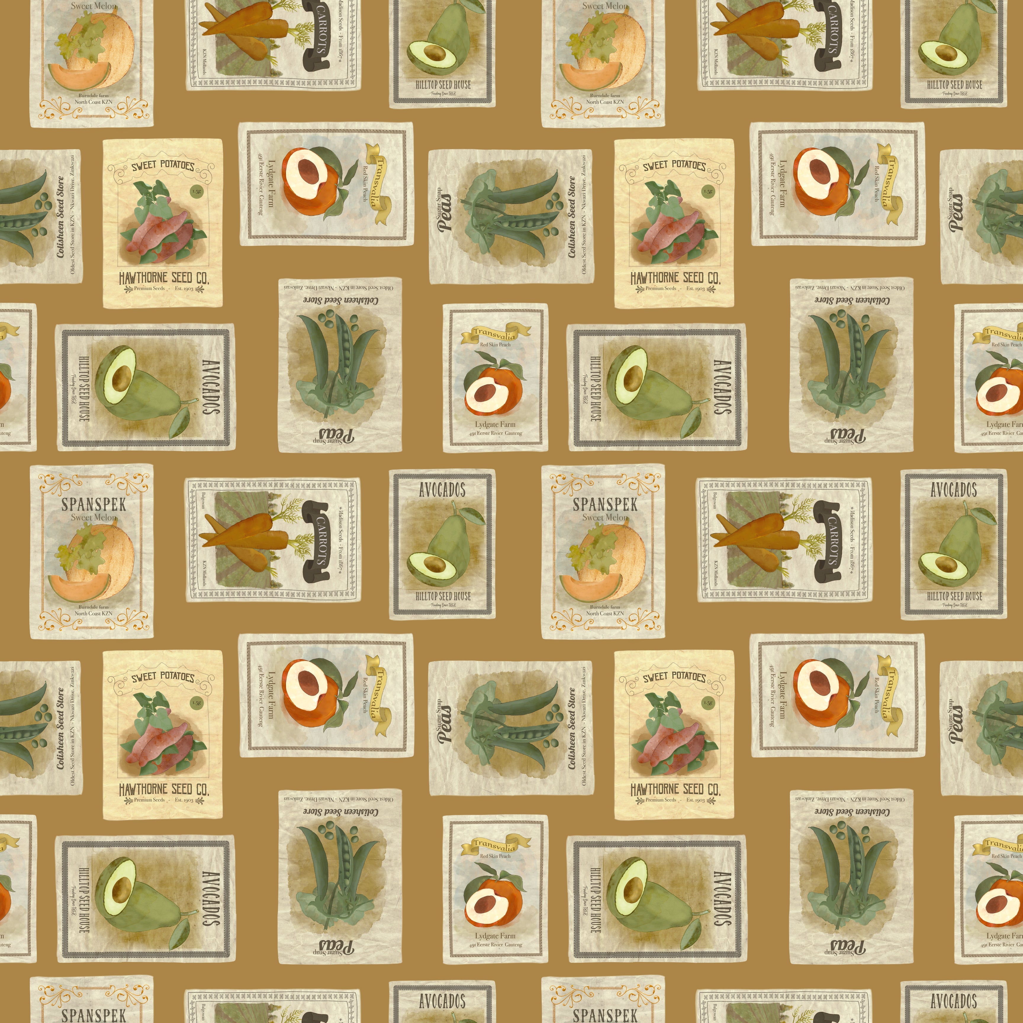 Martha Vintage Floral Wallpaper in Beige, Brown, and Green