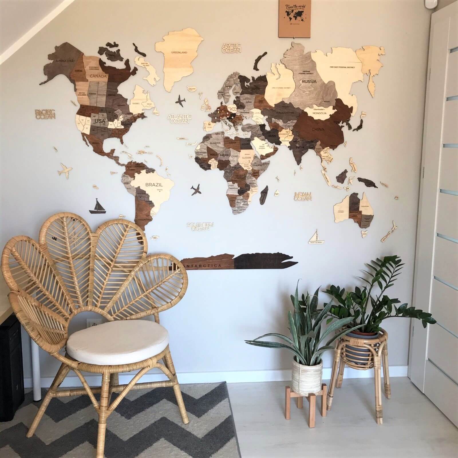Brown Bohemian Wall Art for Living Room Decor