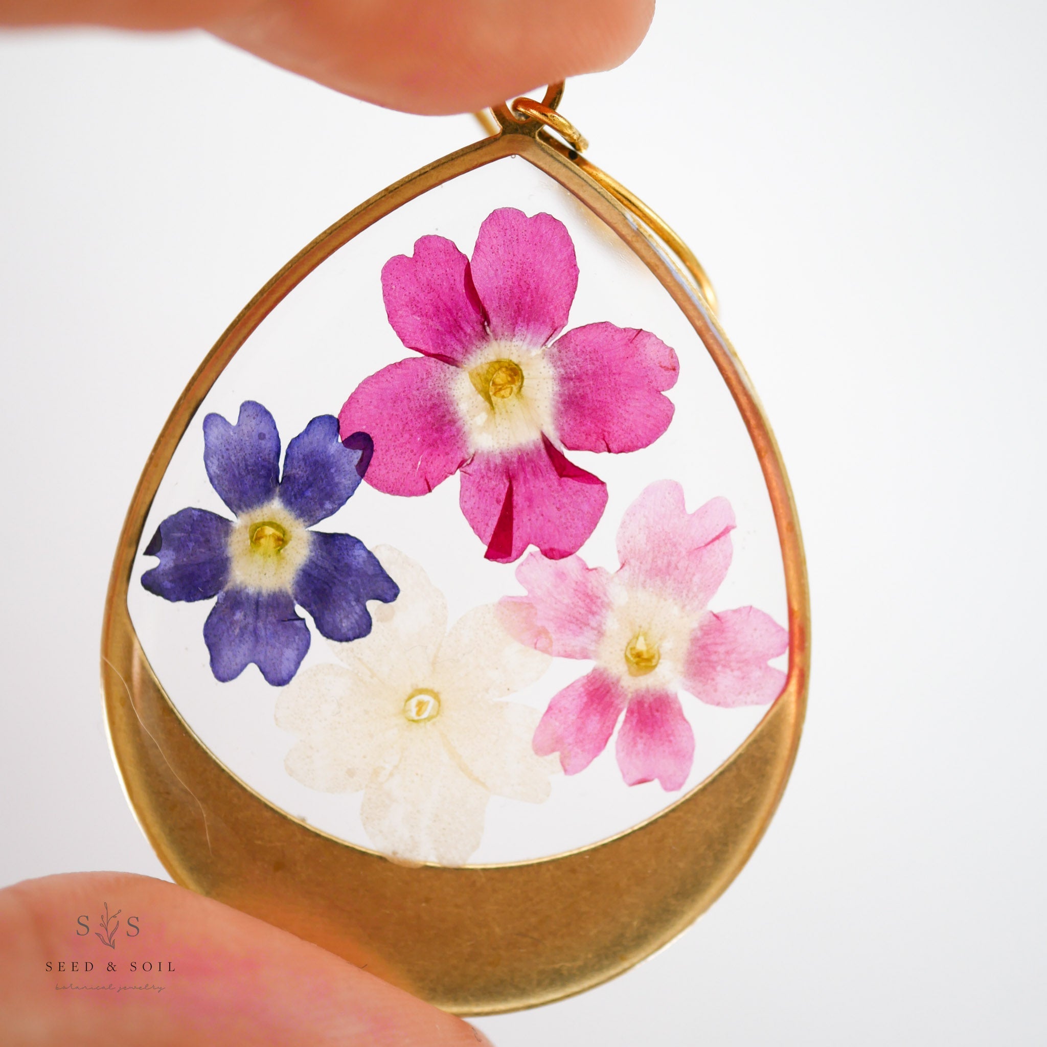 Large Horizon Hoop Earrings - Gold Botanical Statement