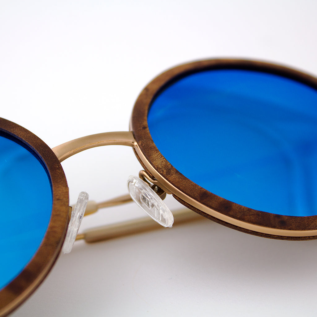 Largo Oversized Metal and Wood Sunglasses for Boho Style