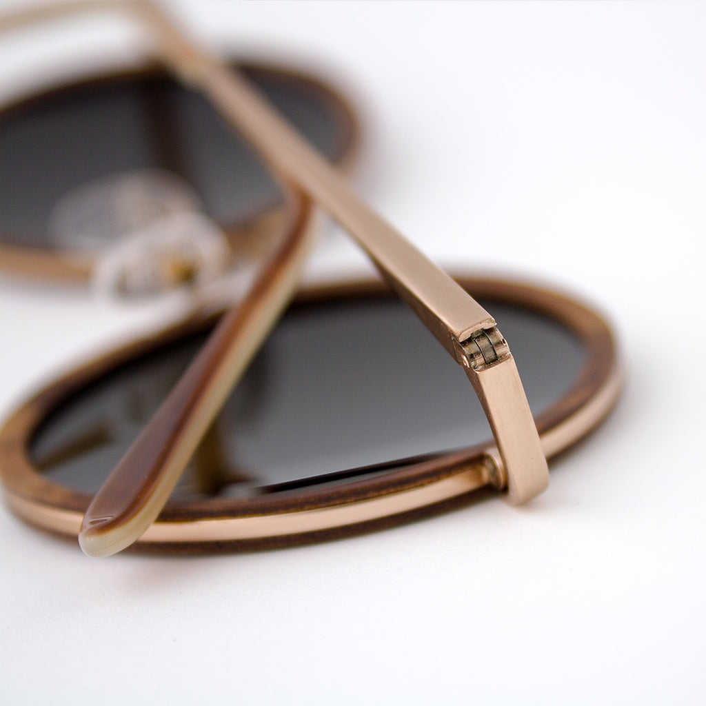 Largo Oversized Metal and Wood Sunglasses for Boho Style