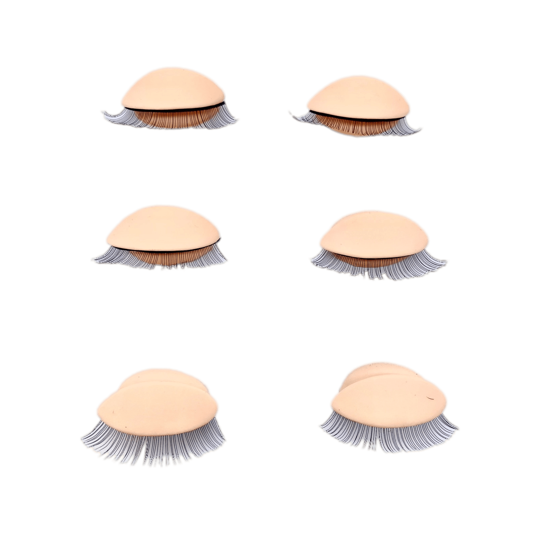Three pairs of replacement eyelids for lash extension mannequin training heads
