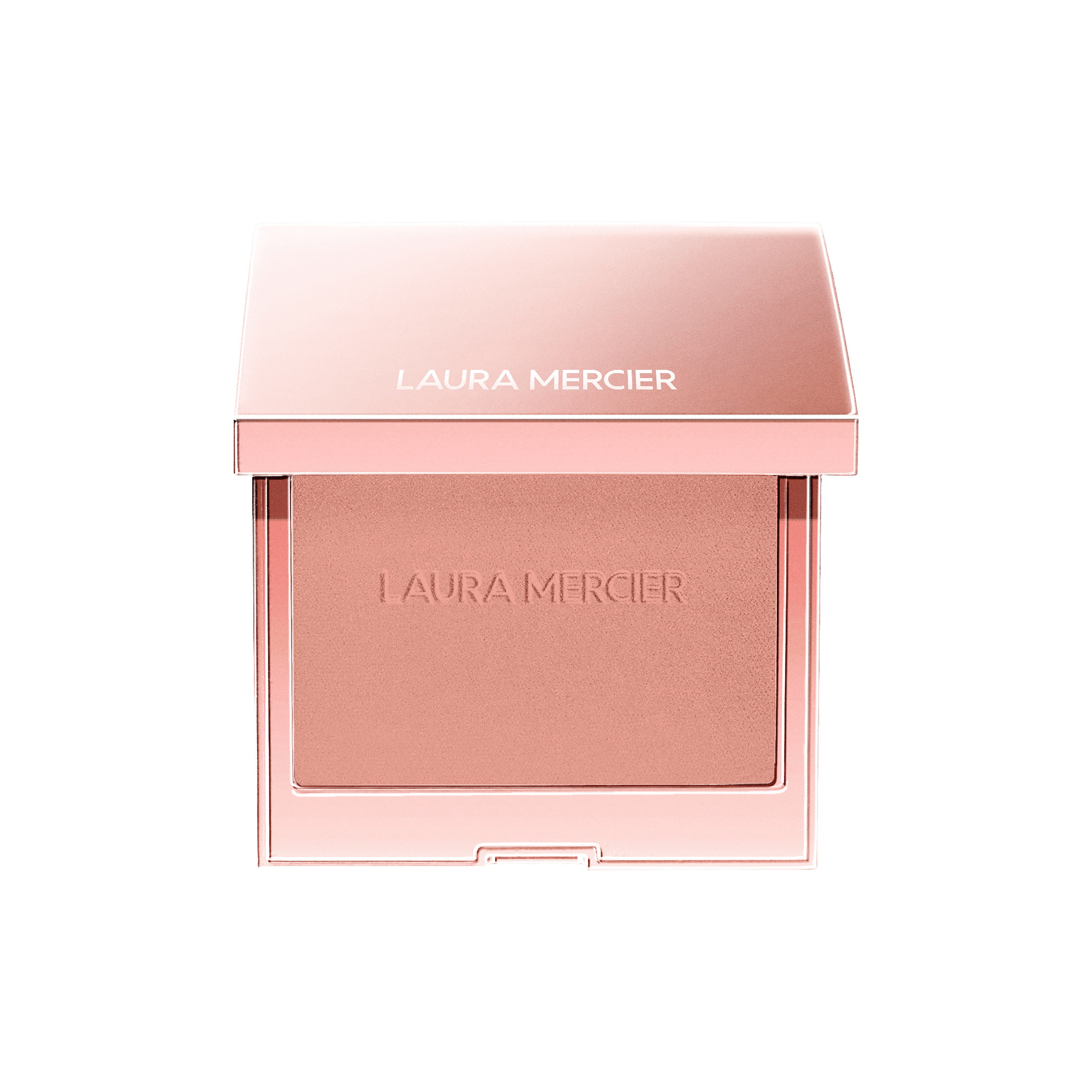 Laura Mercier RoseGlow Blush compact showing the silky powder texture and radiant finish.