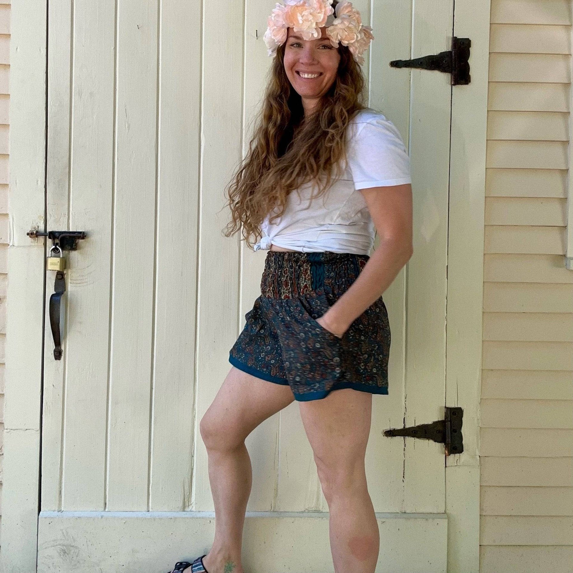 Laurel Canyon Lounge Shorts - Bohemian Inspired Jogger Shorts