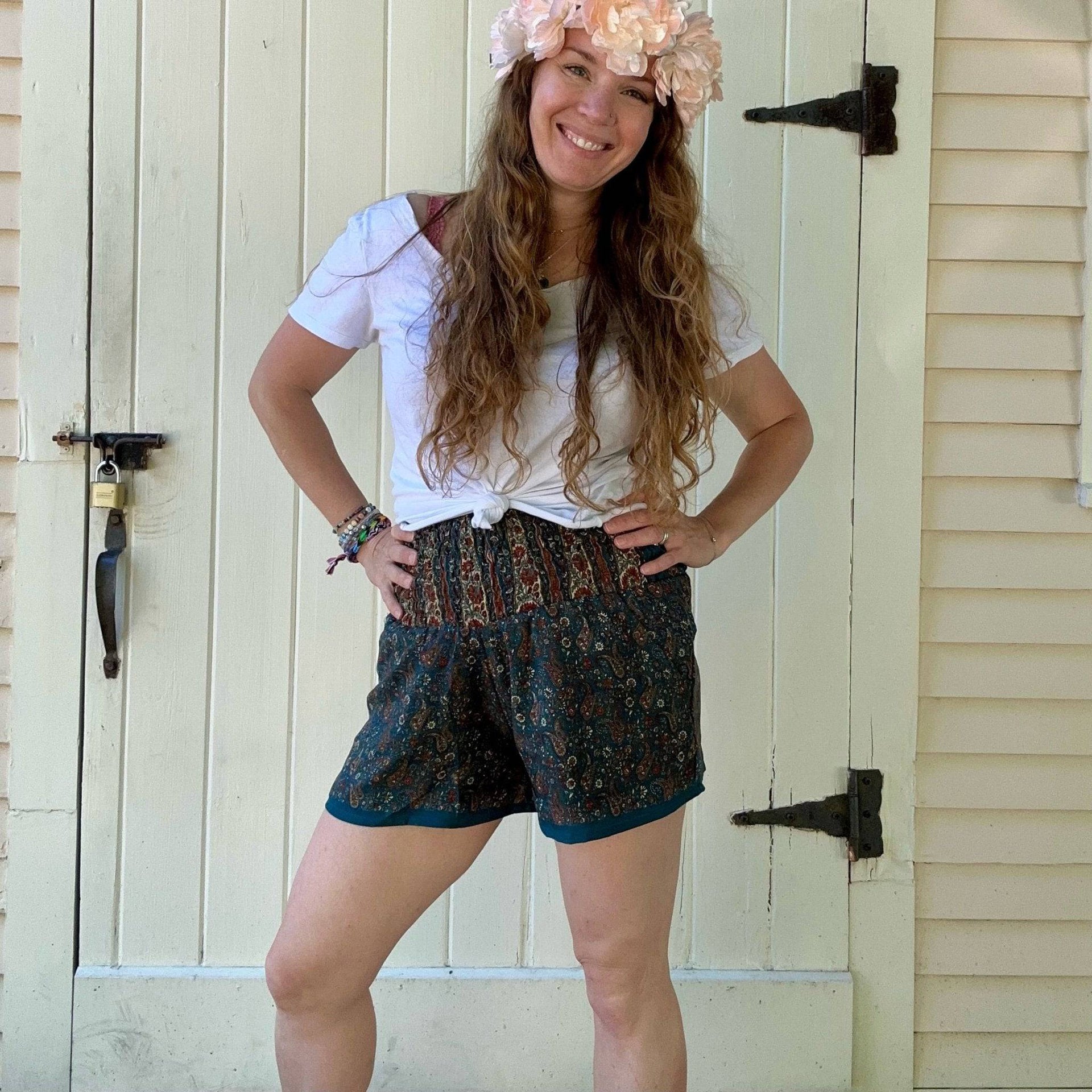 Laurel Canyon Lounge Shorts - Bohemian Inspired Jogger Shorts