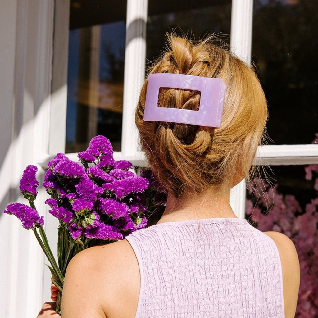 Lavender Mist Large Flat Rectangle Hair Clip for Secure Hold
