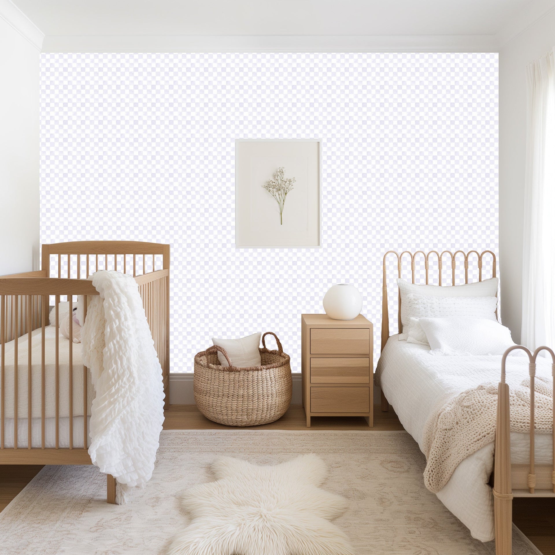 Tuck Geometric Wallpaper, Scandi Nursery Decor